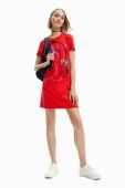 Бавовняна сукня Desigual колір червоний mini пряма