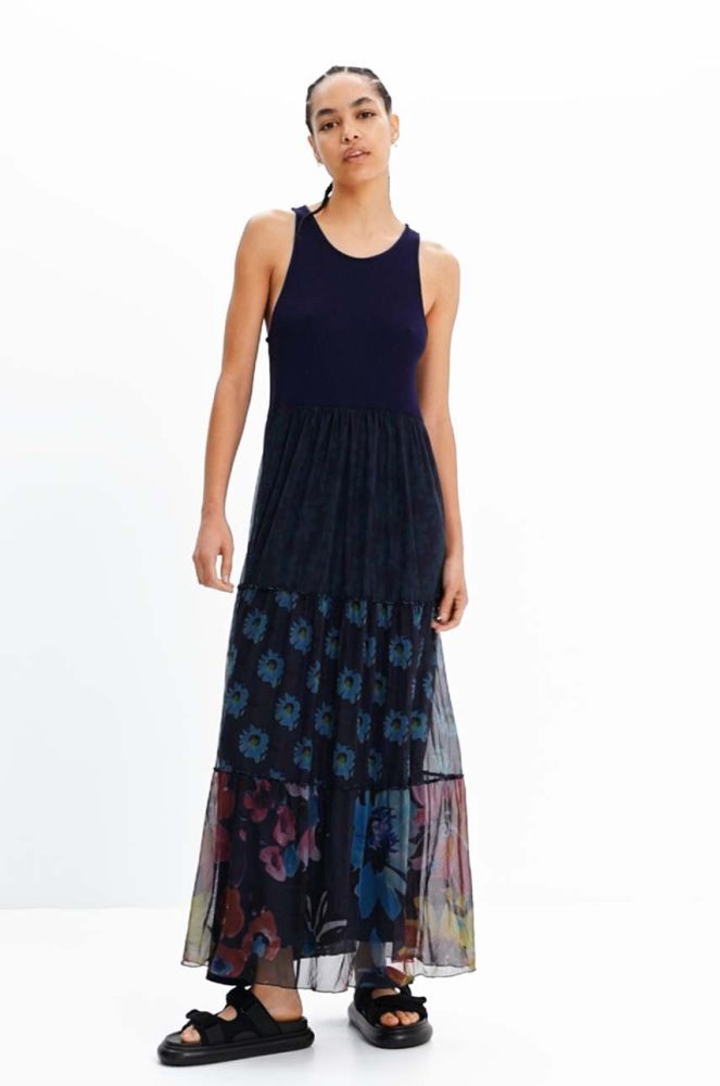 Сукня Desigual maxi пряма колір барвистий