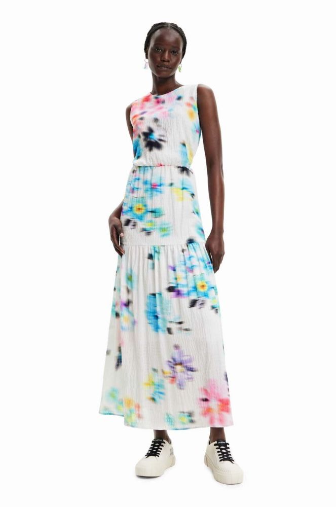 Сукня Desigual колір бежевий maxi розкльошена