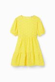 Бавовняна сукня Desigual колір жовтий mini розкльошена