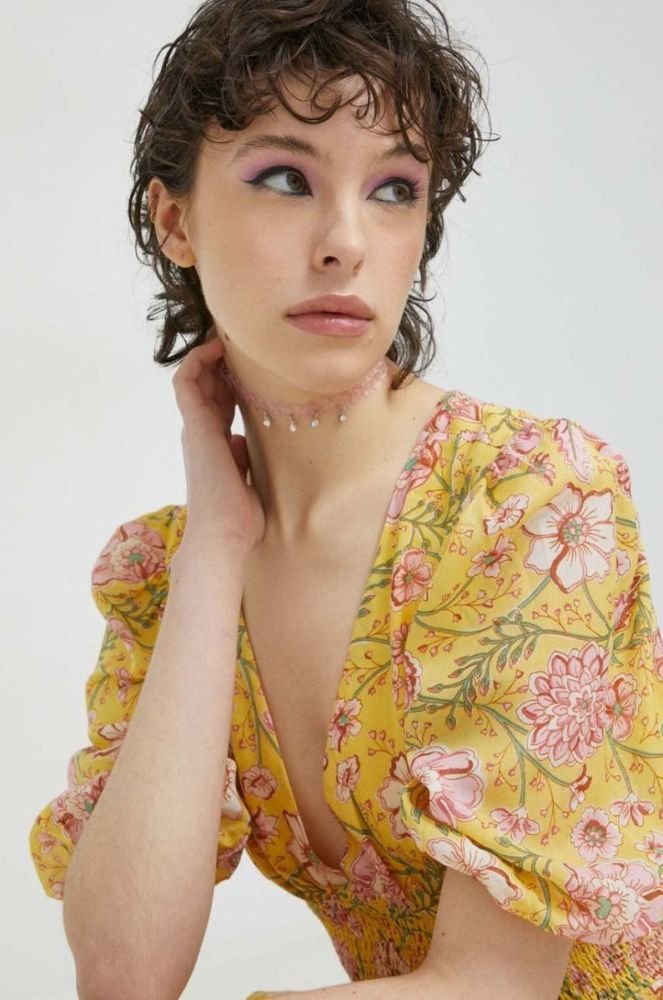 Сукня Billabong колір жовтий maxi розкльошена (3071343) фото 4