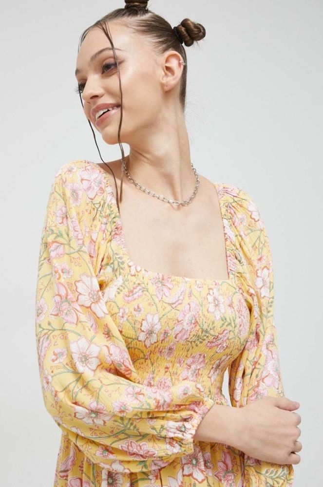 Сукня Billabong колір жовтий mini розкльошена (3023190) фото 4