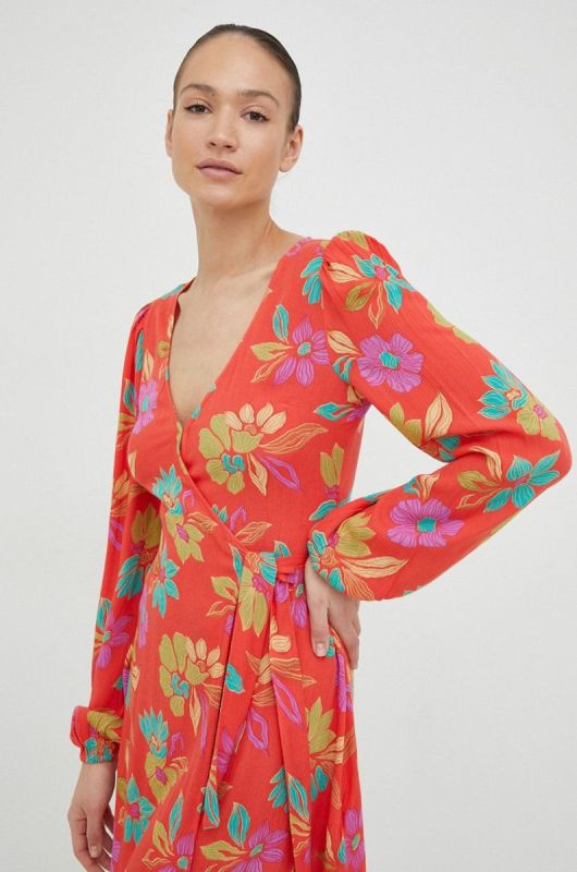 Сукня Billabong колір червоний mini пряма фото 2