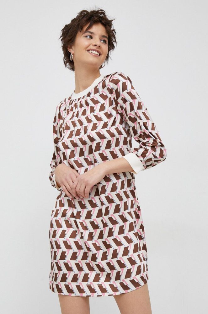 Сукня Sisley колір бежевий mini пряма (3071346)