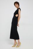 Сукня Sisley колір чорний maxi облягаюча (3071361)