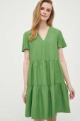Сукня з домішкою льону Pennyblack колір зелений mini розкльошена