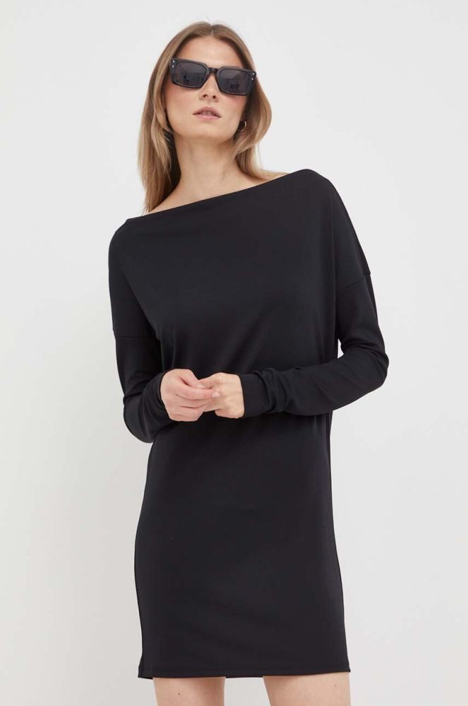 Сукня Sisley колір чорний mini облягаюча (3297721)