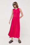 Сукня Max Mara Leisure колір рожевий midi розкльошена Сукня Max Mara Leisure колір рожевий midi розкльошена
