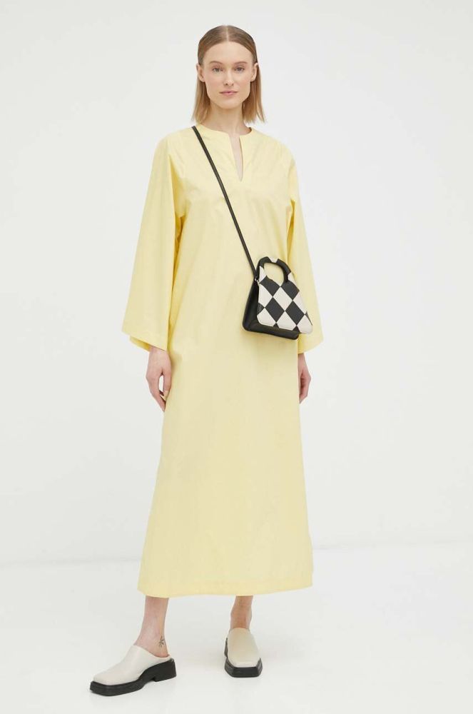 Бавовняна сукня By Malene Birger колір жовтий maxi oversize