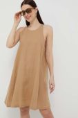 Льняна сукня United Colors of Benetton колір бежевий mini розкльошена