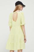 Сукня HUGO колір жовтий mini розкльошена