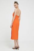 Сукня HUGO колір помаранчевий midi облягаюча (3106559)