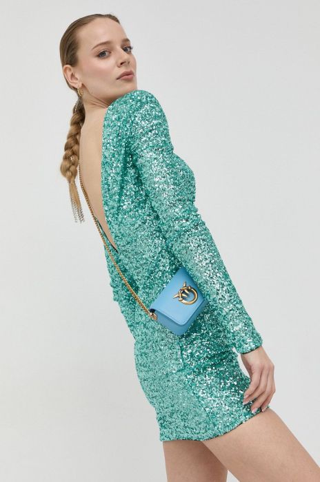 Сукня Pinko mini облягаюча колір блакитний