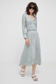 Сукня United Colors of Benetton midi розкльошена колір блакитний (3238691)