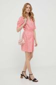 Бавовняна сукня United Colors of Benetton колір рожевий mini розкльошена