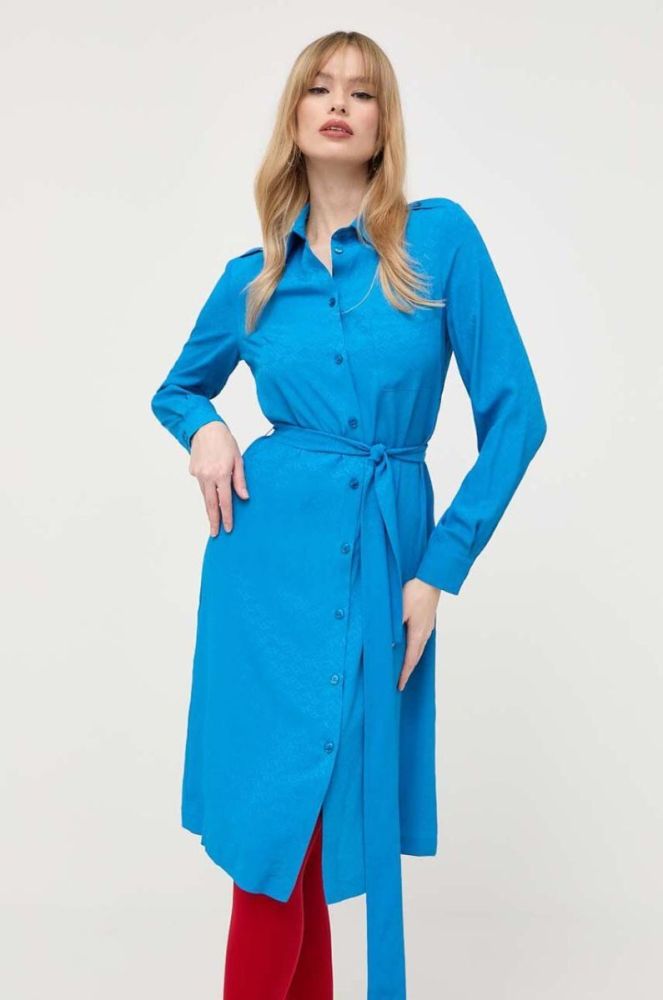 Сукня з домішкою шовку Pinko mini пряма колір блакитний фото 2