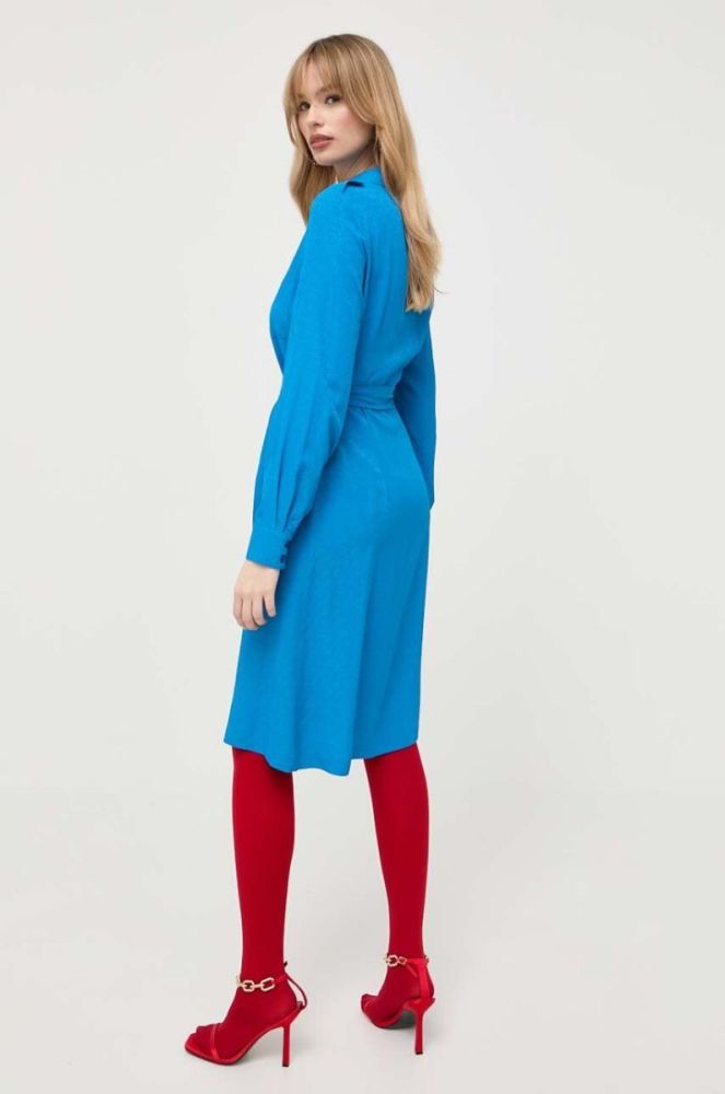 Сукня з домішкою шовку Pinko mini пряма колір блакитний фото 3