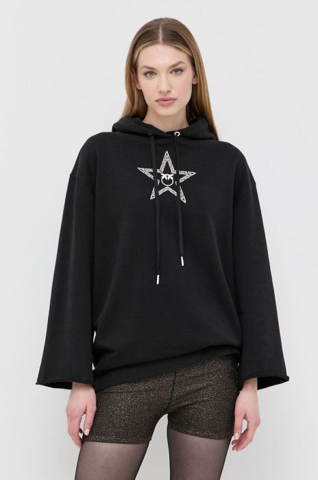 Бавовняна сукня Pinko колір чорний mini oversize (3117682)