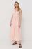Бавовняна сукня BOSS колір рожевий maxi розкльошена
