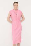 Сукня BOSS колір рожевий midi пряма (3082859)