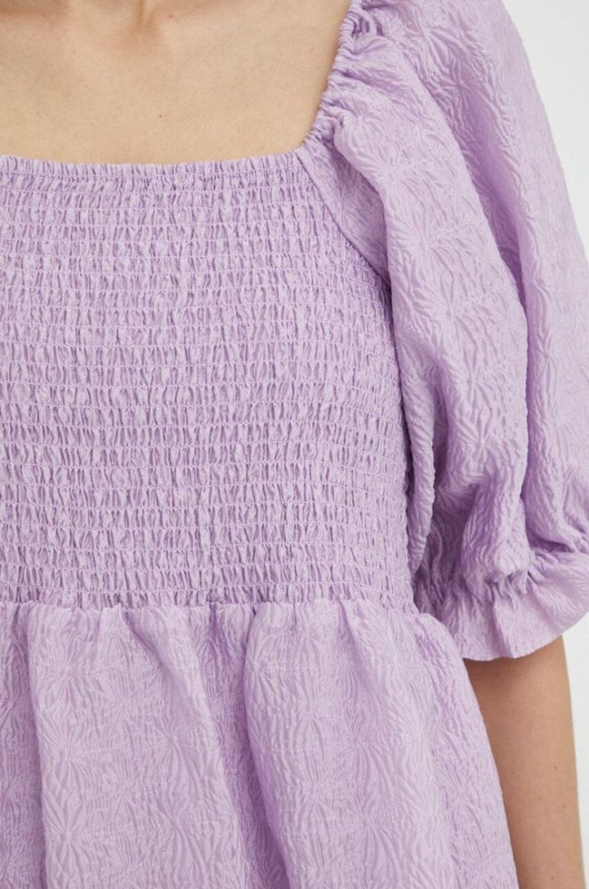 Сукня Bruuns Bazaar колір фіолетовий mini розкльошена фото 6