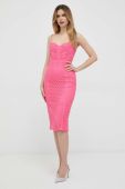 Сукня Bardot колір рожевий mini облягаюча (3082870)