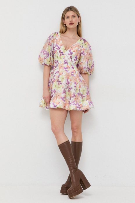 Сукня Bardot mini розкльошена колір барвистий (3090630)