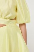 Сукня Bardot колір жовтий mini розкльошена (3205111)