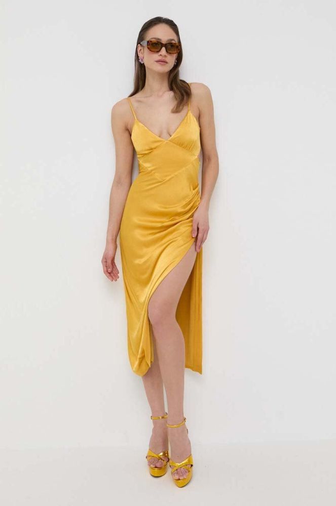 Сукня Bardot колір жовтий midi пряма (3210605)