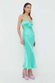 Сукня Bardot колір зелений maxi пряма