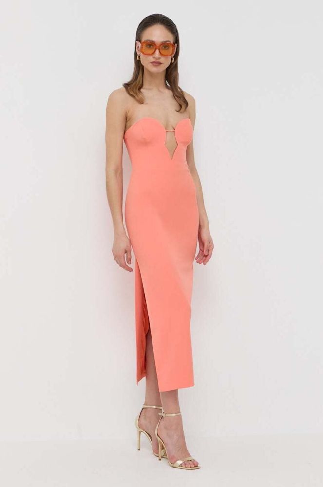 Сукня Bardot колір помаранчевий midi пряма (3210505)