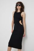 Сукня United Colors of Benetton колір чорний midi облягаюча