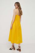 Бавовняна сукня United Colors of Benetton колір жовтий midi розкльошена