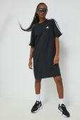 Бавовняна сукня adidas колір чорний mini oversize