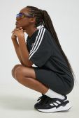 Бавовняна сукня adidas колір чорний mini oversize