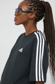 Бавовняна сукня adidas колір чорний mini oversize