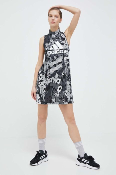Сукня adidas колір сірий mini пряма