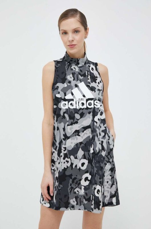 Сукня adidas колір сірий mini пряма фото 2