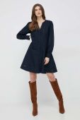 Бавовняна сукня Tommy Hilfiger колір синій mini розкльошена
