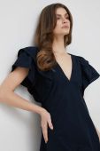 Бавовняна сукня Tommy Hilfiger колір синій maxi розкльошена Бавовняна сукня Tommy Hilfiger колір синій maxi розкльошена