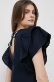 Бавовняна сукня Tommy Hilfiger колір синій maxi розкльошена Бавовняна сукня Tommy Hilfiger колір синій maxi розкльошена