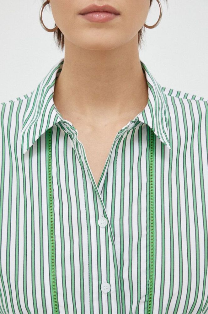 Бавовняна сукня Tommy Hilfiger колір зелений midi розкльошена фото 6