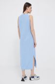 Сукня з домішкою льону Tommy Hilfiger midi пряма колір блакитний