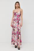 Шовкова сукня Marciano Guess колір рожевий maxi пряма