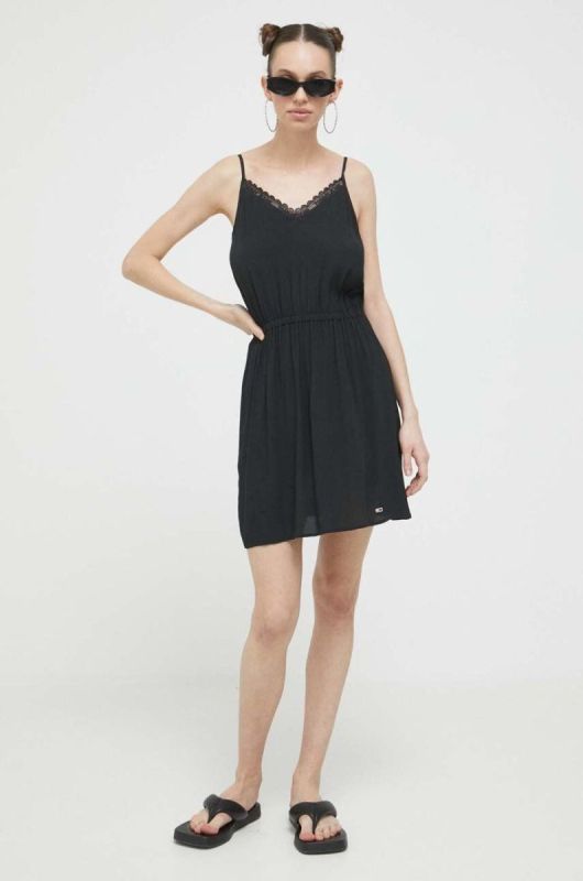 Сукня Tommy Jeans колір чорний mini розкльошена (3140816) фото 2