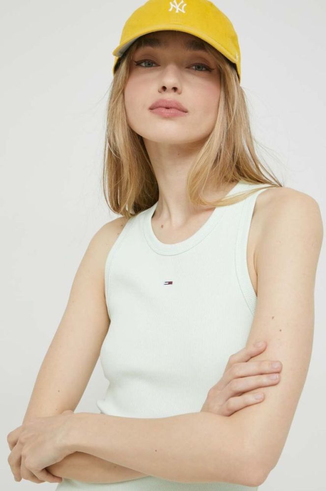 Сукня Tommy Jeans колір зелений mini облягаюча (2980413) фото 4