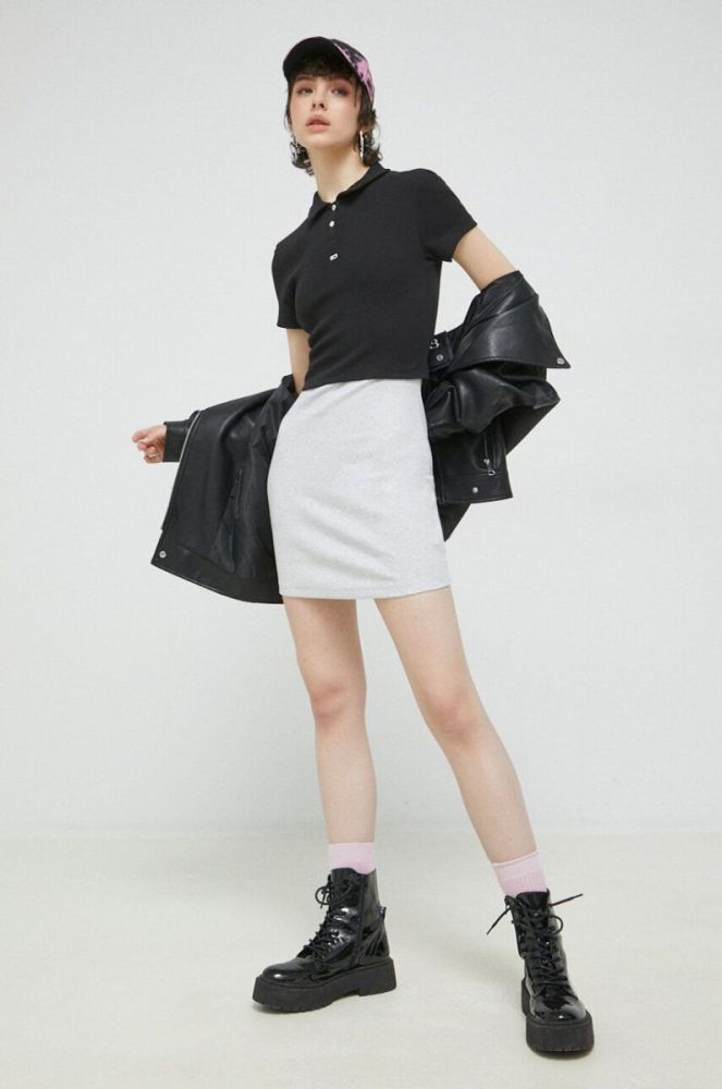Сукня Tommy Jeans колір сірий mini облягаюча фото 2