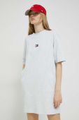 Бавовняна сукня Tommy Jeans колір сірий mini oversize