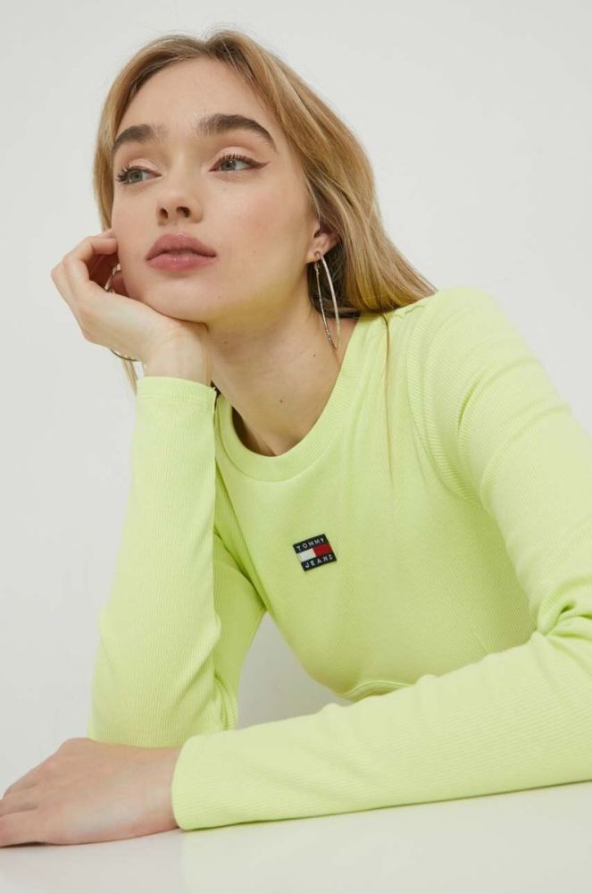 Сукня Tommy Jeans колір зелений mini облягаюча (2980454) фото 4