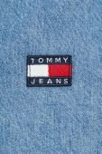 Джинсовий комбінезон Tommy Jeans з бавовни з коміром колір блакитний